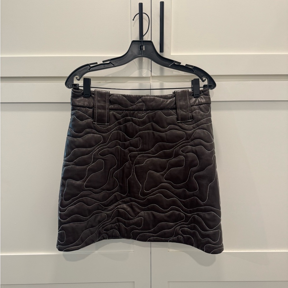 Ganni Lamb Leather Mini Skirt